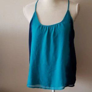 Ombre Blue Racerback Chiffon Tank